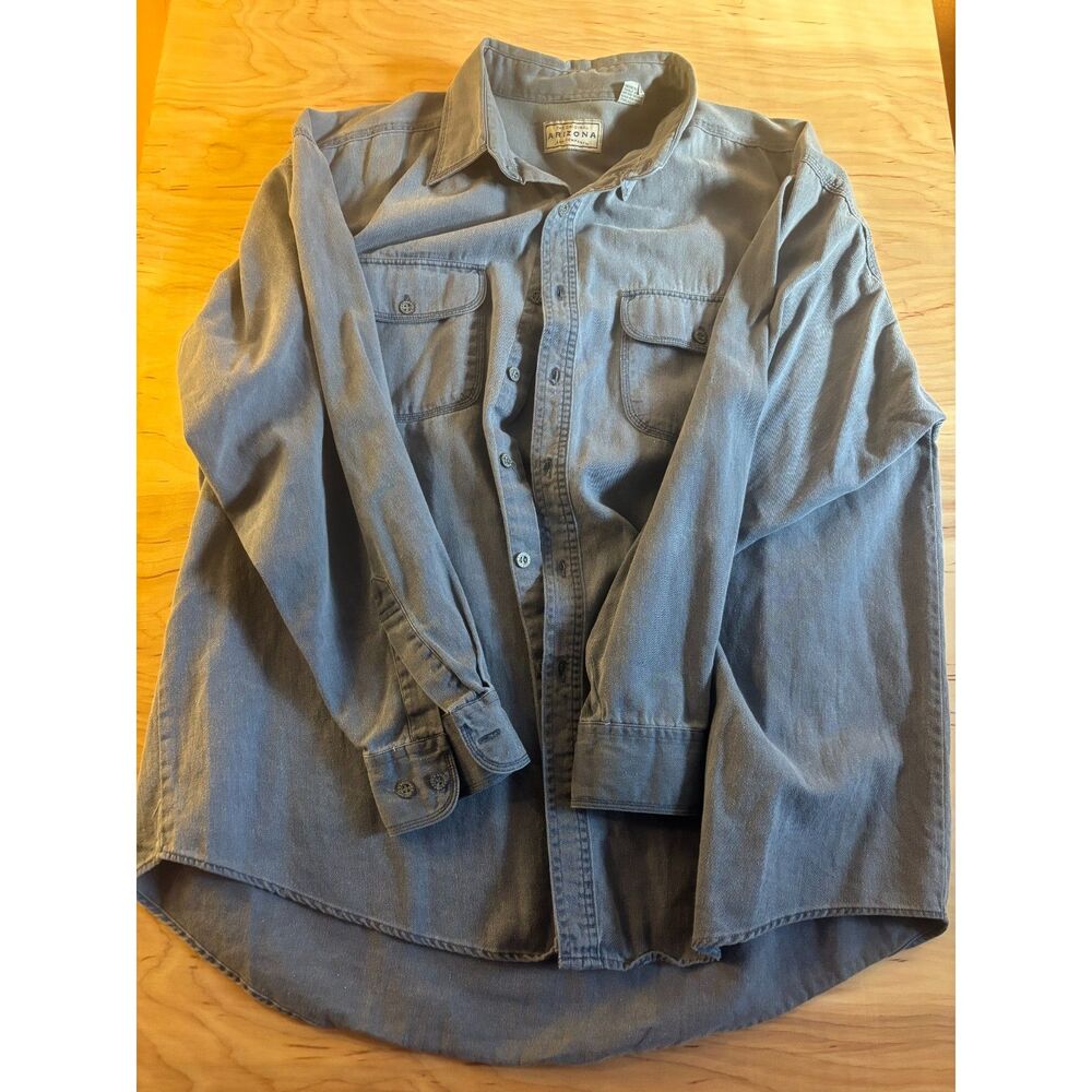 Arizona Jeans Co Mens XL Blue Long Sleeve Shirt Casual Cotton XL